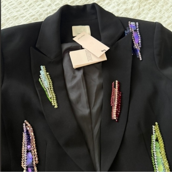 cinq a sept Jackets & Blazers - Cinq à Sept Black Blazer with Colorful Embellishments
